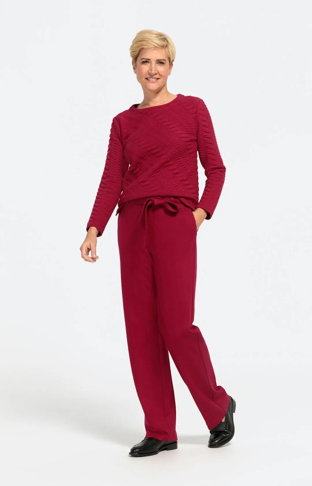 Strukturiertes Sweatshirt mit langem Arm