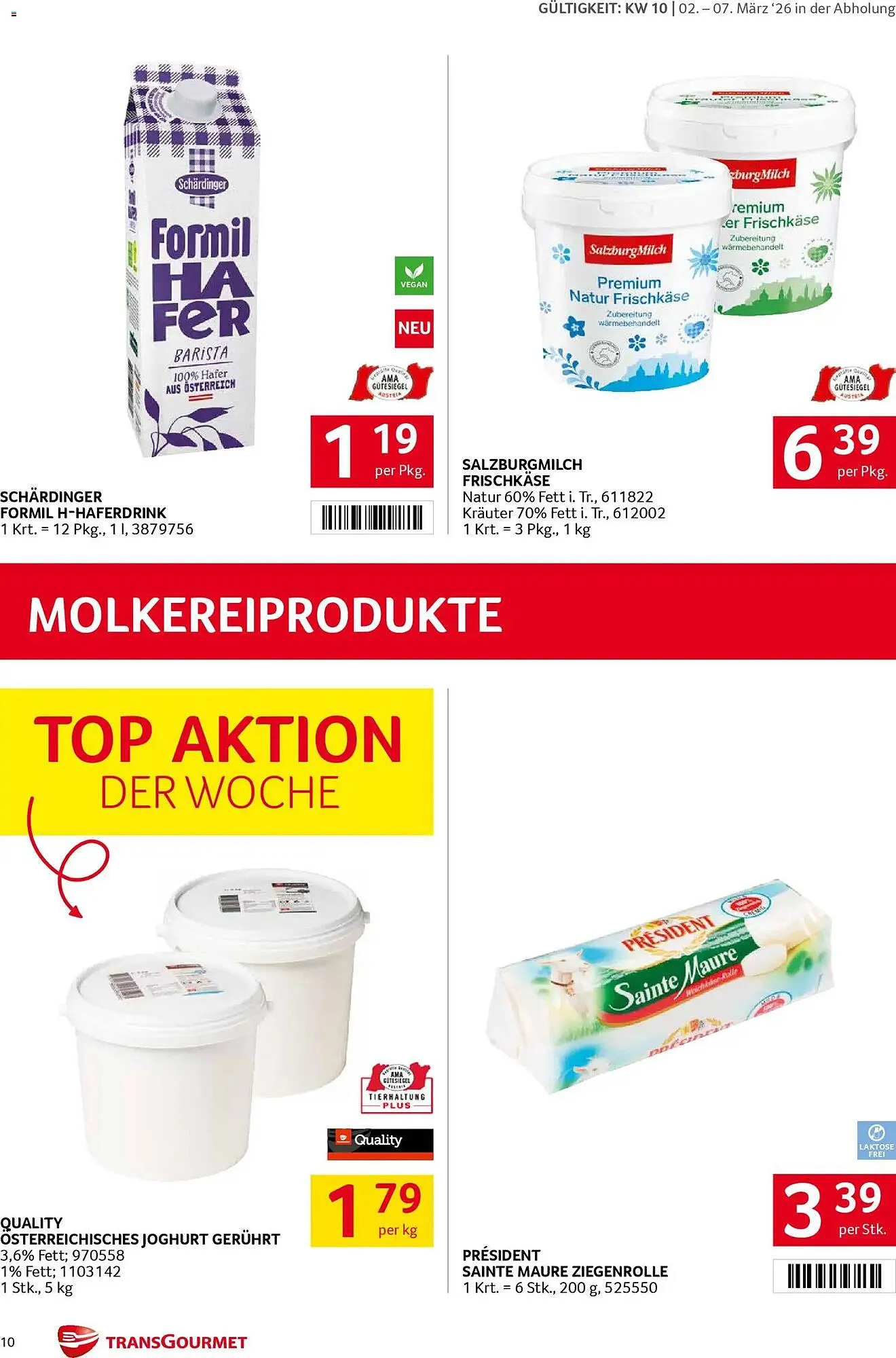 Transgourmet Flugblatt von 2. März bis 7. März 2026 - Flugblätt seite  10