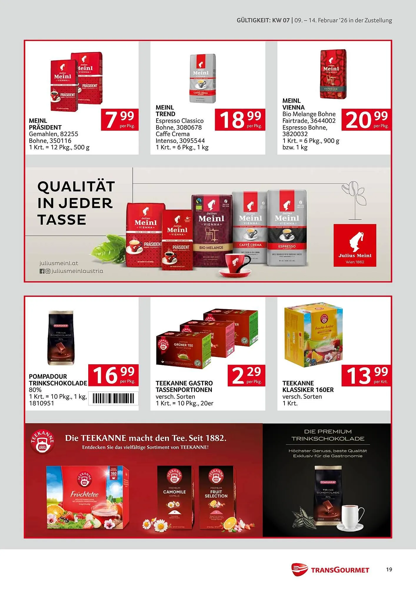 Transgourmet Flugblatt von 9. Februar bis 14. Februar 2026 - Flugblätt seite  19
