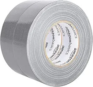 Amazon Basics Paketband Rollen, 2 stück, 5.1 cm x 55 m, Silberfarben