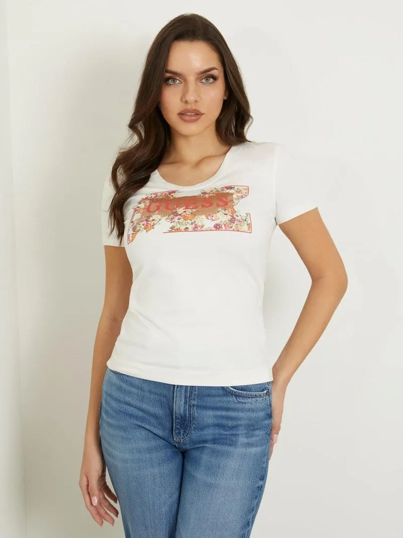 T-shirt stretch logo blumen