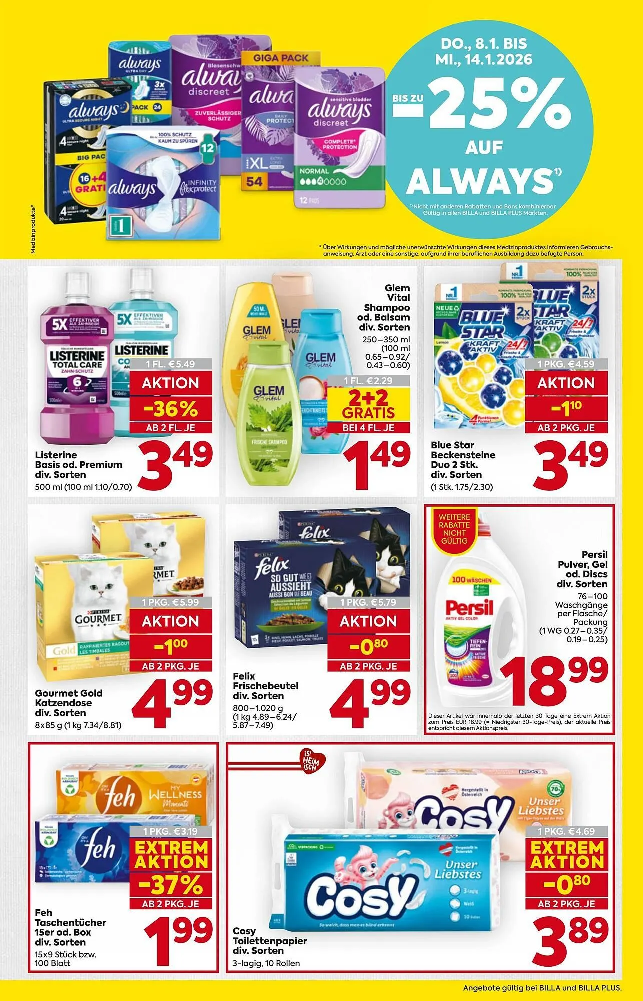 Billa Corso Flugblatt von 8. Jänner bis 14. Jänner 2026 - Flugblätt seite  19