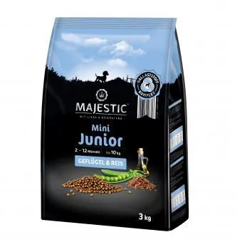 MAJESTIC Hund Mini Junior 3kg mit Geflügel und Reis