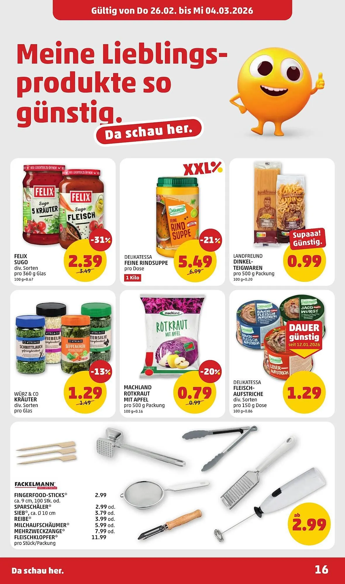 PENNY Flugblatt von 26. Februar bis 4. März 2026 - Flugblätt seite 16