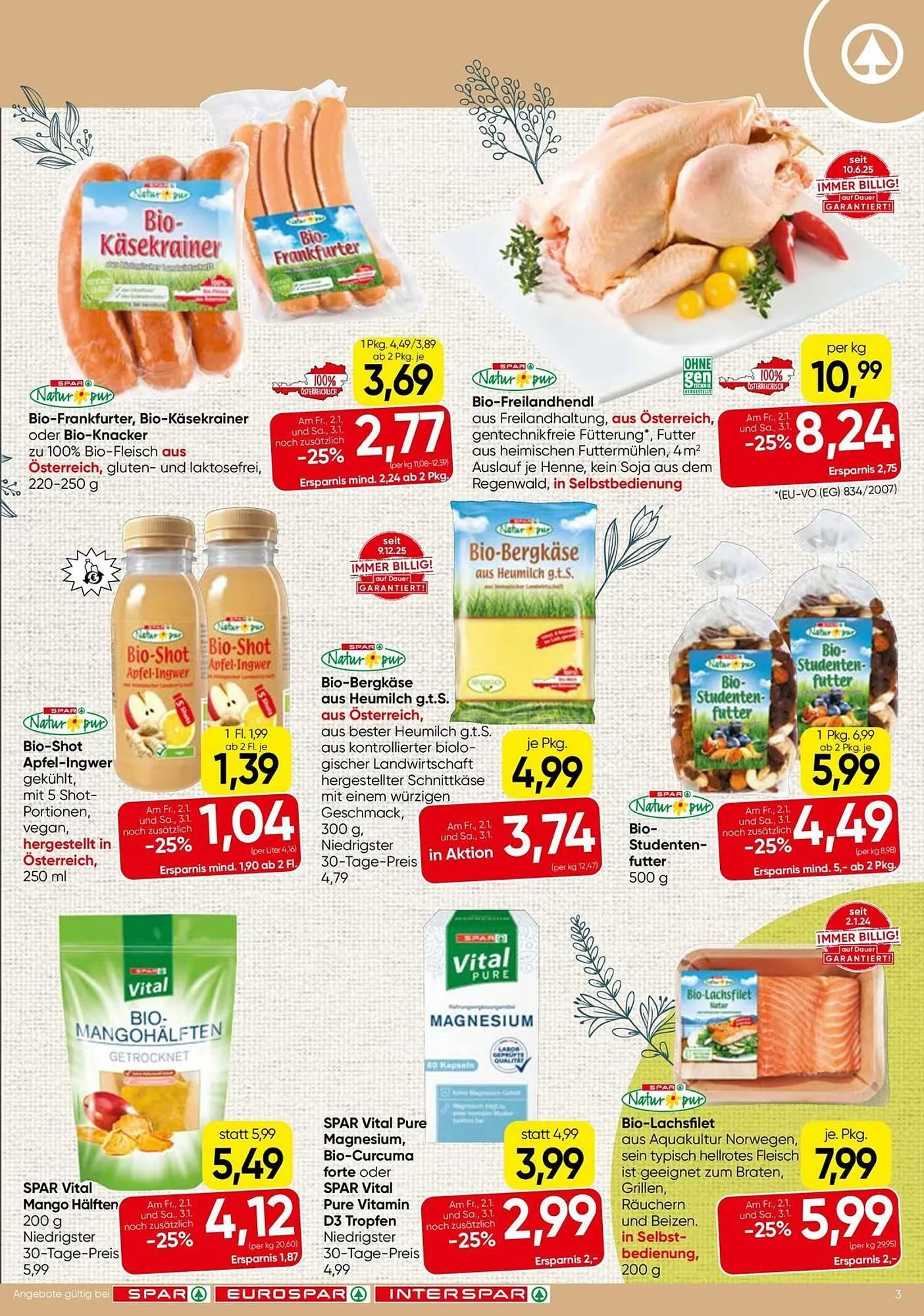 Eurospar Flugblatt von 31. Dezember bis 14. Jänner 2026 - Flugblätt seite 3