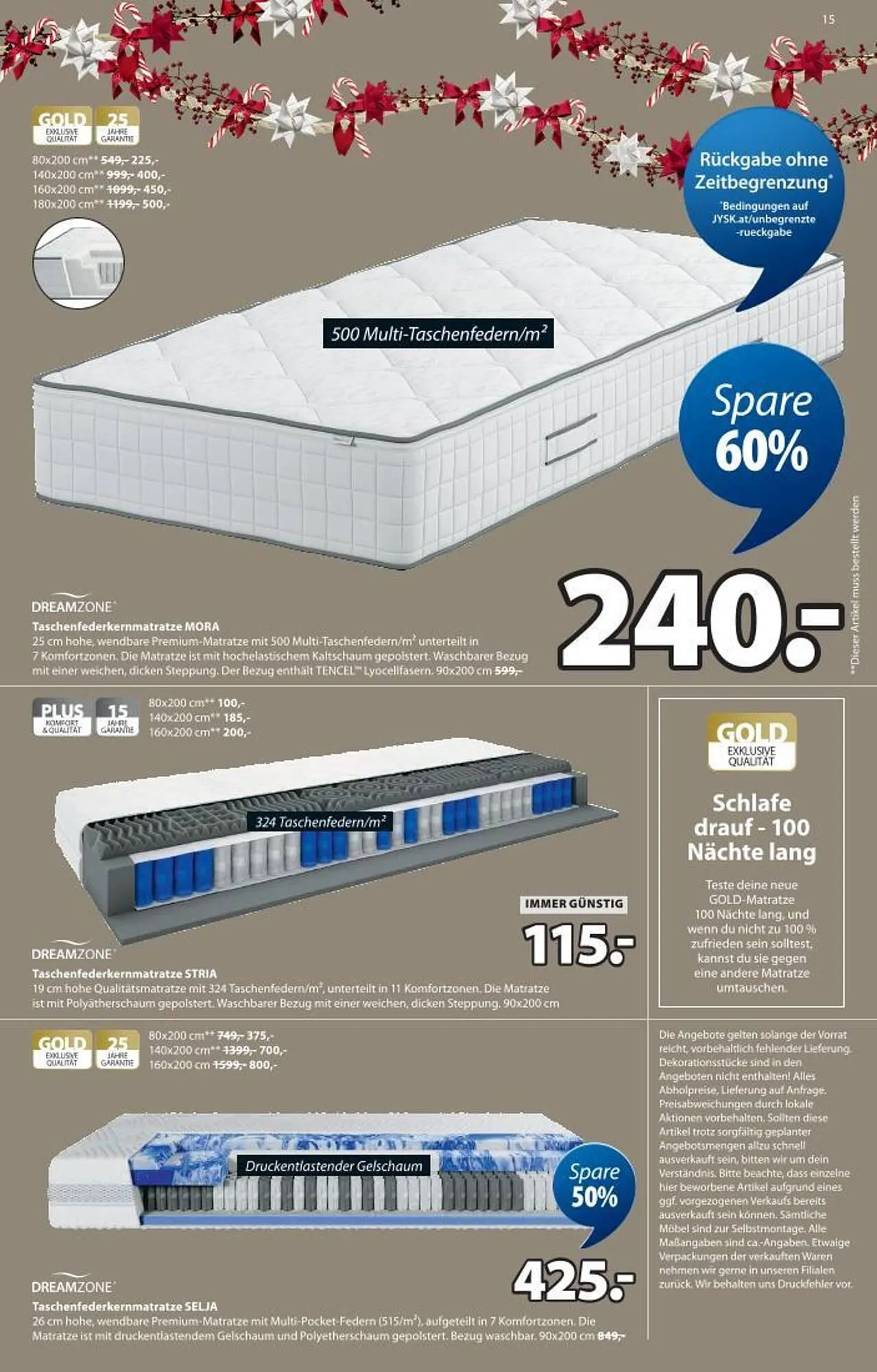 JYSK Flugblatt von 17. Dezember bis 1. Jänner 2026 - Flugblätt seite 15