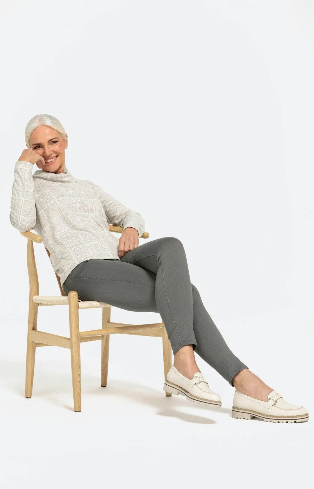 Karierter Langarm-Pullover