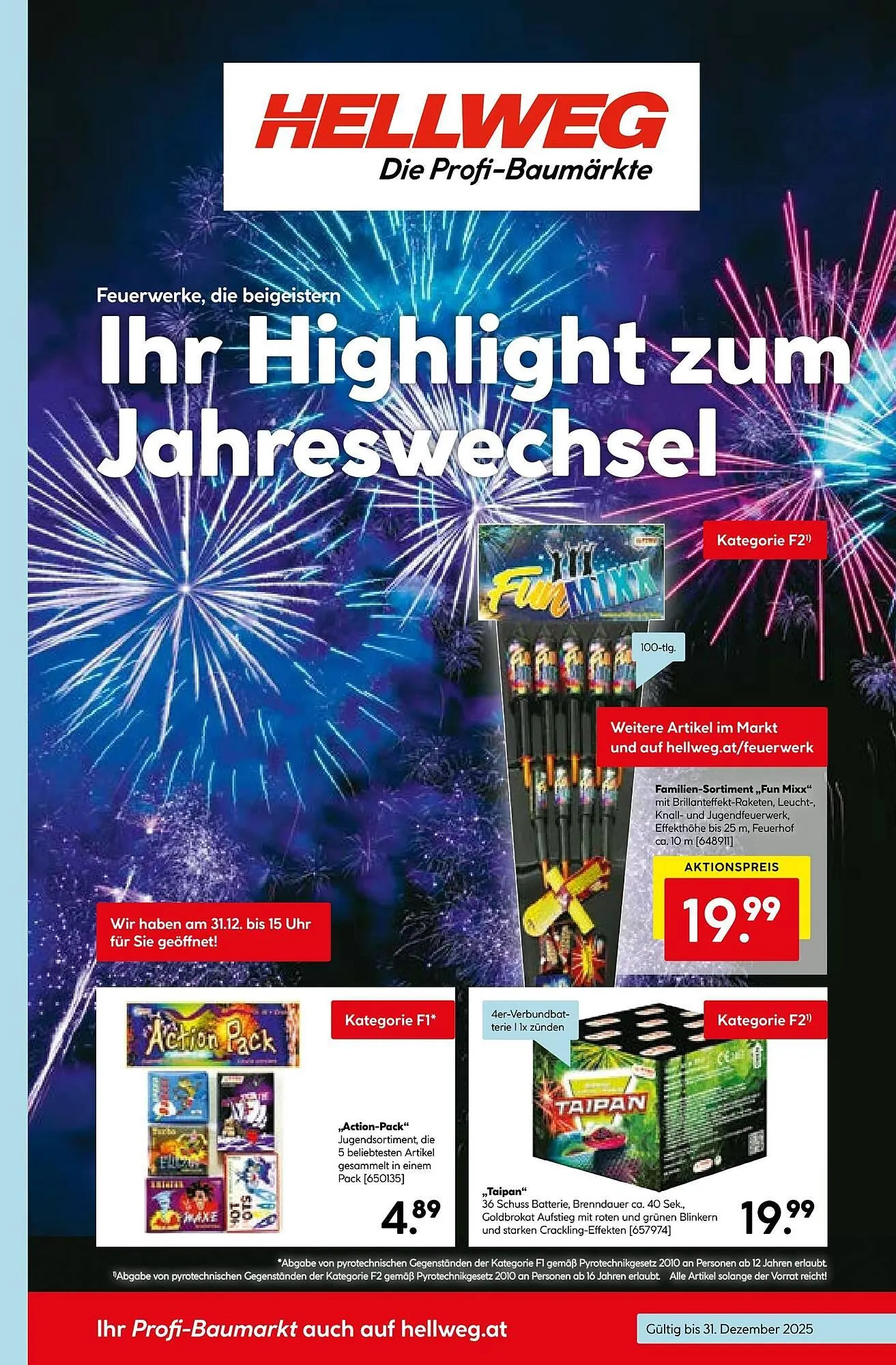 Hellweg Prospekt von 22. Dezember bis 31. Dezember 2025 - Flugblätt seite  1