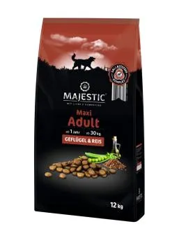 MAJESTIC Hund Maxi Adult 12kg mit Geflügel und Reis
