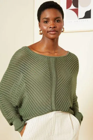 Love & Roses Metallic-Pullover mit Fledermausärmeln