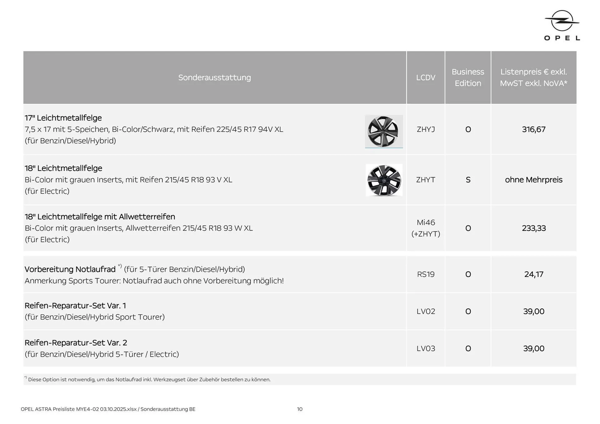 Opel Flugblatt von 3. Oktober bis 18. Februar 2026 - Flugblätt seite  10