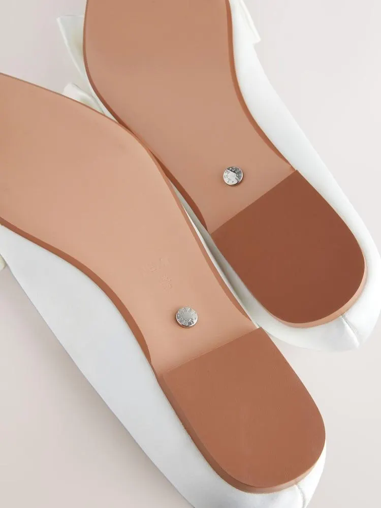 Elfenbein - Forever Comfort® – Brautschuhe mit spitzer Zehenpartie, Schleife und Ballerina-Form