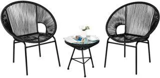 3-teiliges PE Rattan Möbelset