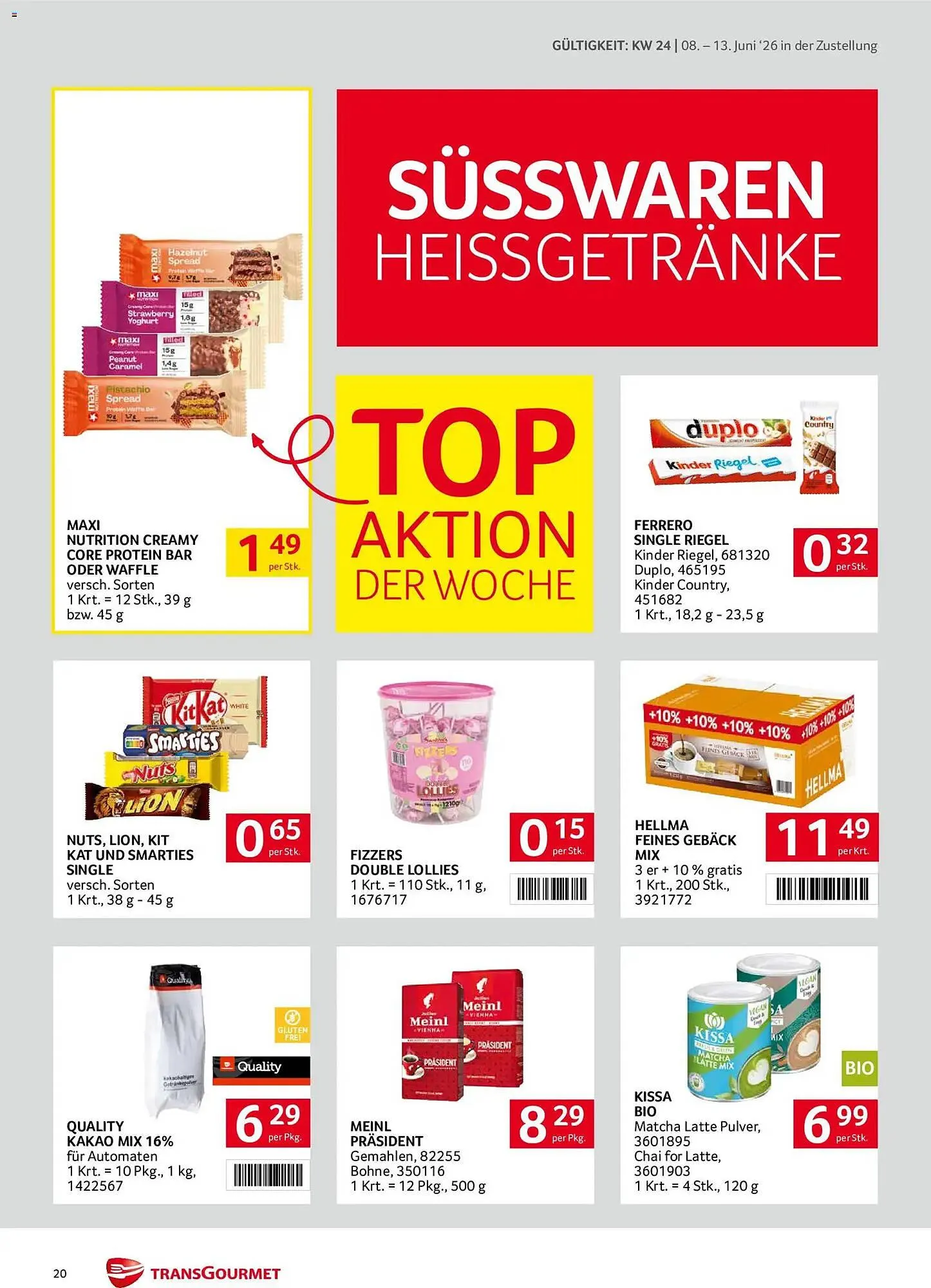 Transgourmet Flugblatt von 8. Juni bis 13. Juni 2026 - Flugblätt seite  20