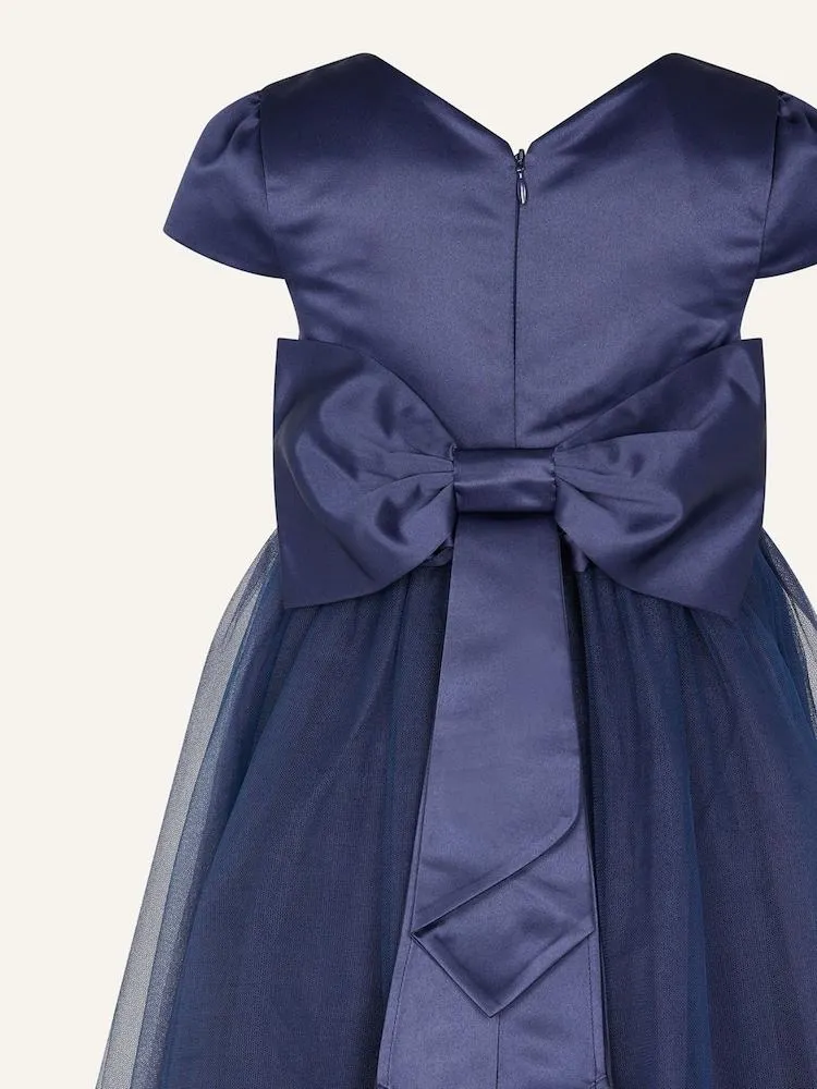 Blau - Monsoon Blumenmädchen Tüllkleid