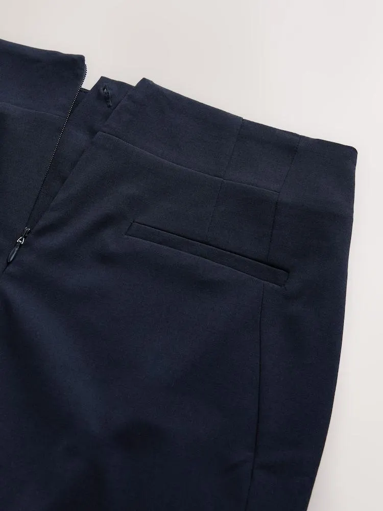 Marineblau/blau - Tailored Pencil Skirt With Wool