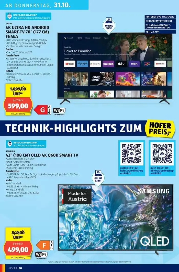 Blättern Sie online im HOFER Flugblatt von 23. Oktober bis 6. November 2024 - Flugblätt seite  44