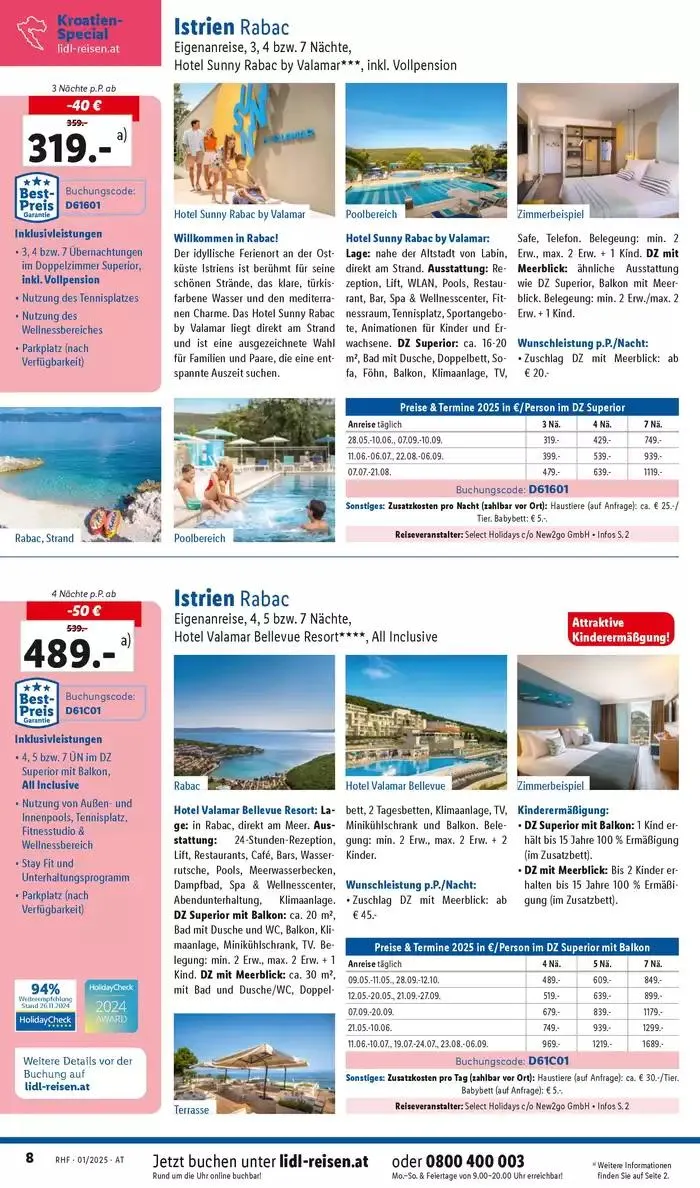 Aktuelle Reiseprospekte Hauptprospekt Jänner von 30. Dezember bis 31. Jänner 2025 - Flugblätt seite  8