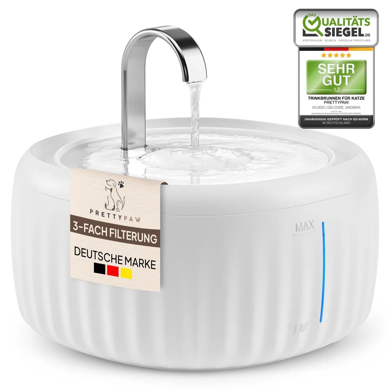 Pretty Paw Trinkbrunnen AquaFlow weiß