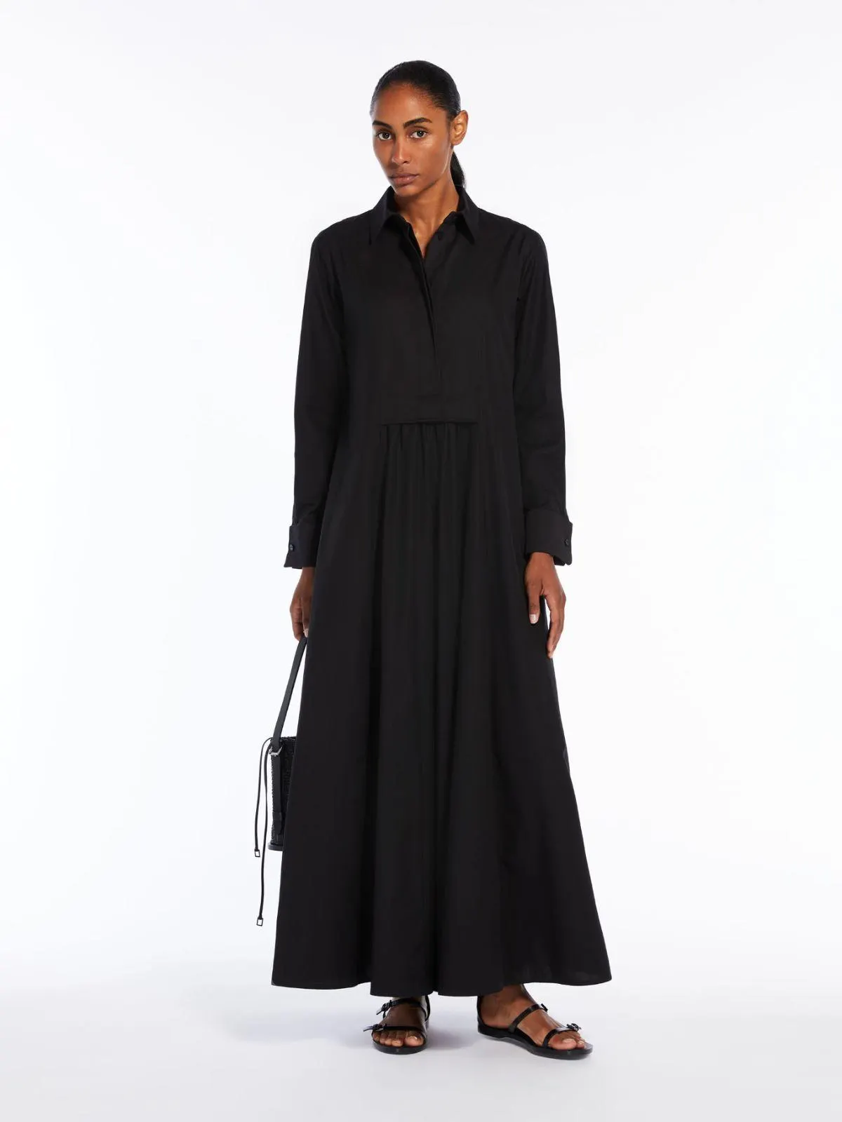 Langes Hemdblusenkleid aus Baumwolle