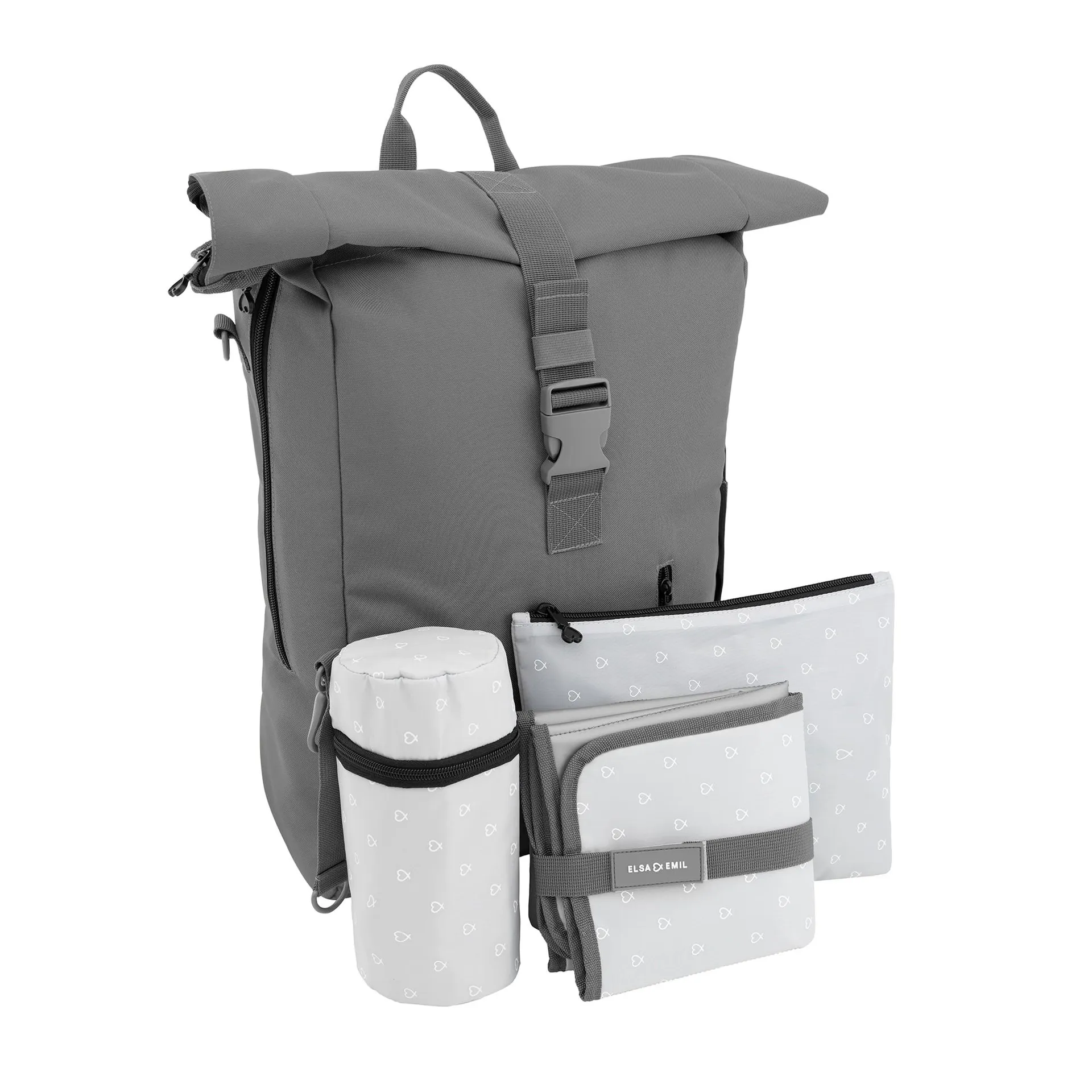 Rolltop-Rucksack Elefantengrau