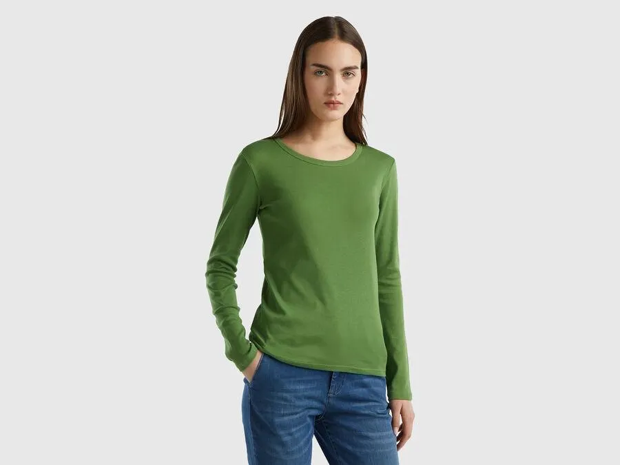 Langärmeliges T-Shirt aus reiner Baumwolle