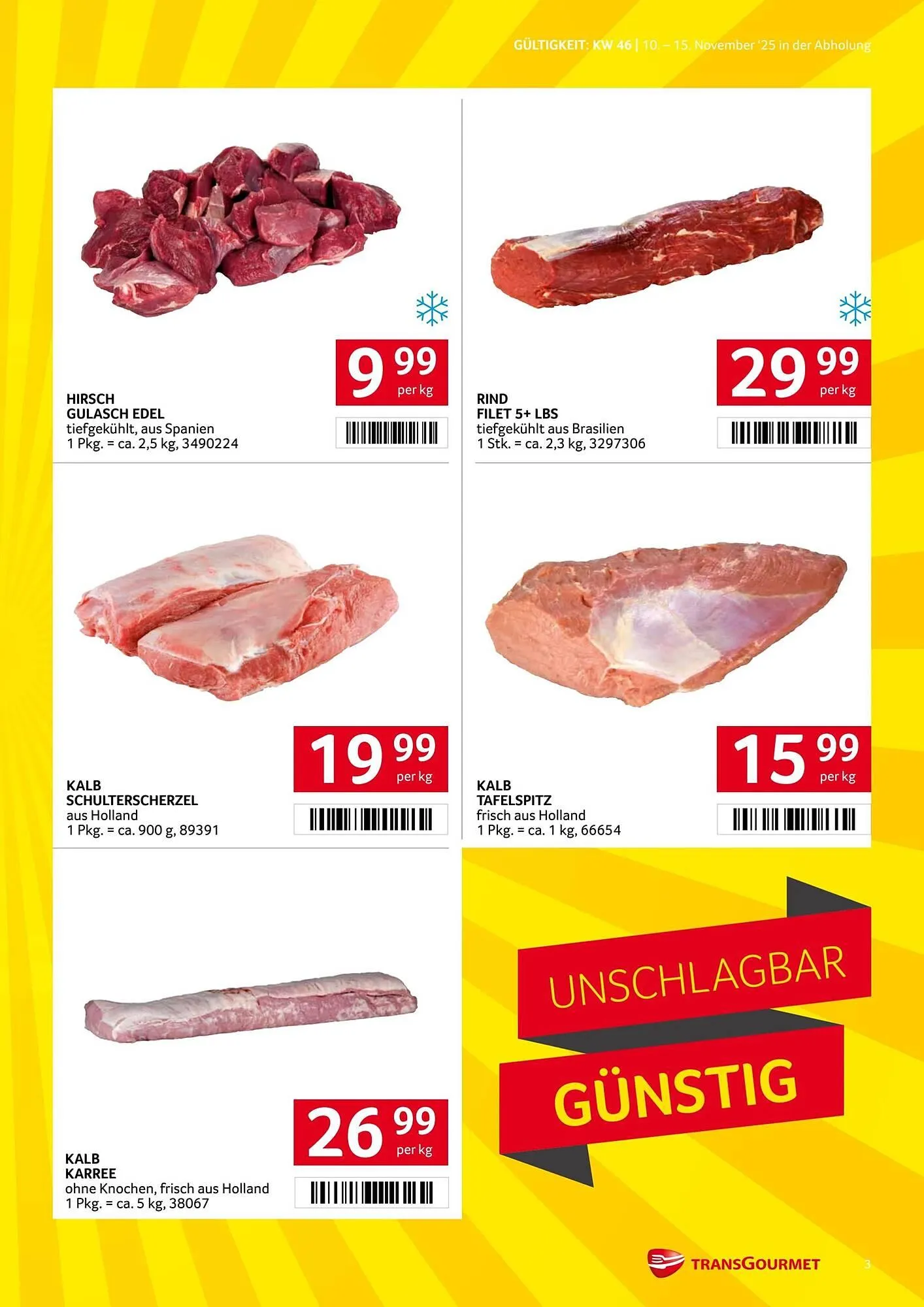 Transgourmet Flugblatt von 10. November bis 15. November 2025 - Flugblätt seite 3