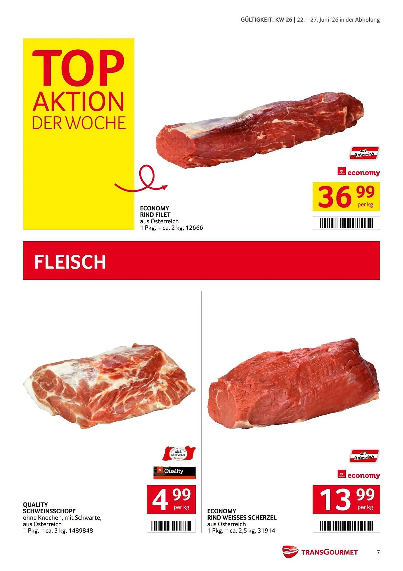 Transgourmet Flugblatt von 22. Juni bis 27. Juni 2026 - Flugblätt seite 7