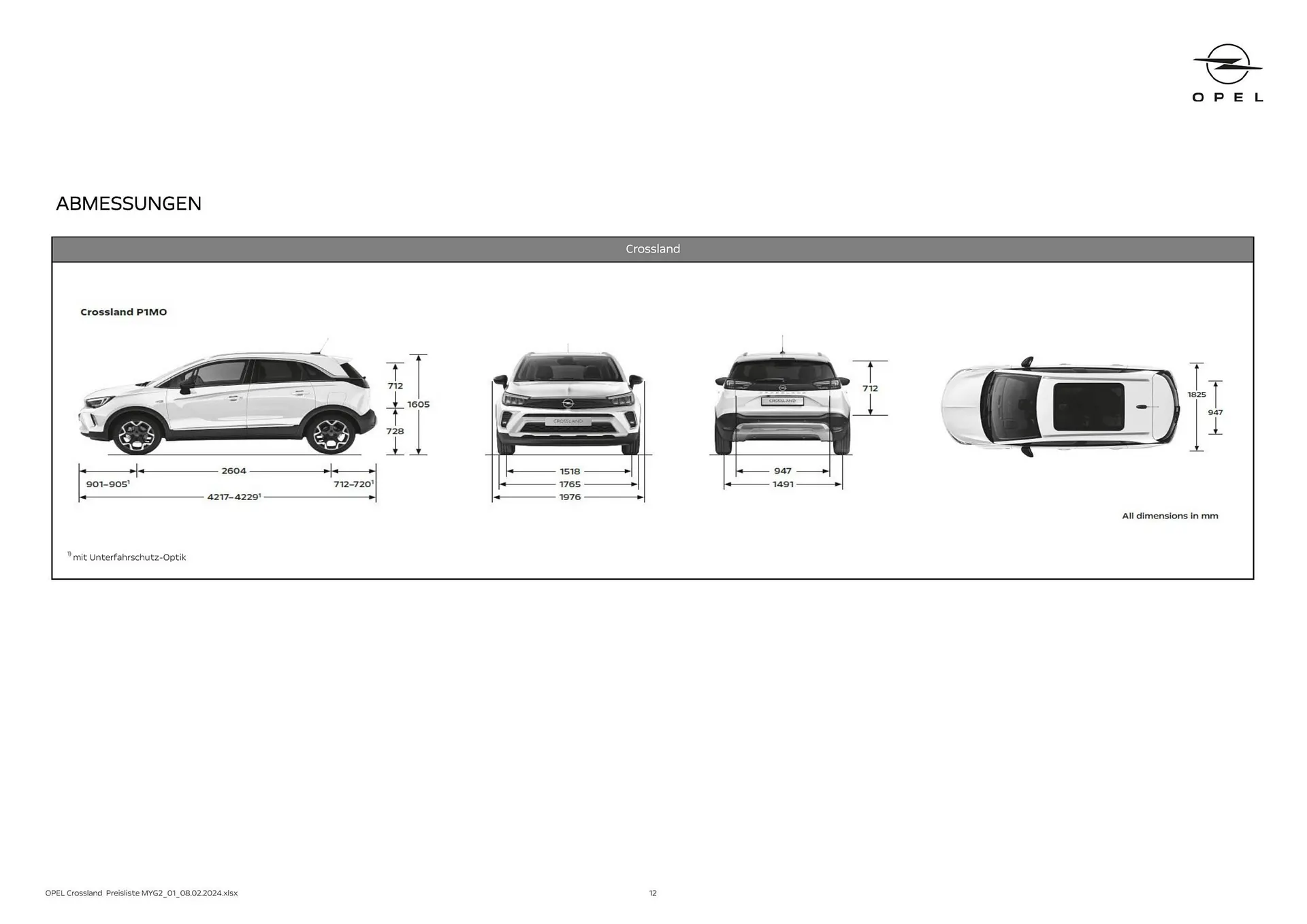 Opel Crossland Flugblatt von 16. Mai bis 15. Mai 2025 - Flugblätt seite 12