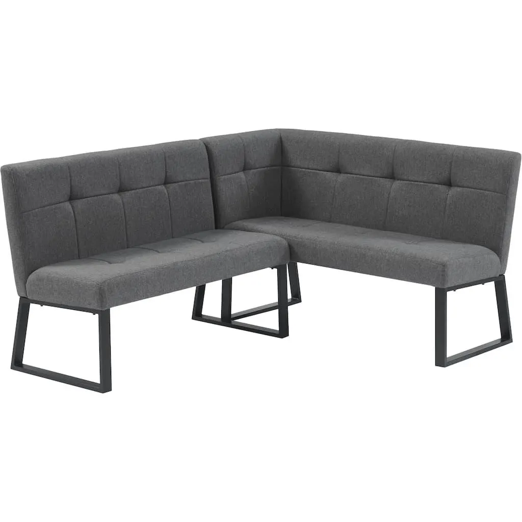 OTTO home Eckbank »Geranie, Sitz -und Rücken gepolstert, Knopfheftung« zwei Bezugsstoffe, zwei Stofffarben, pulverbeschichtetes Metallgestell