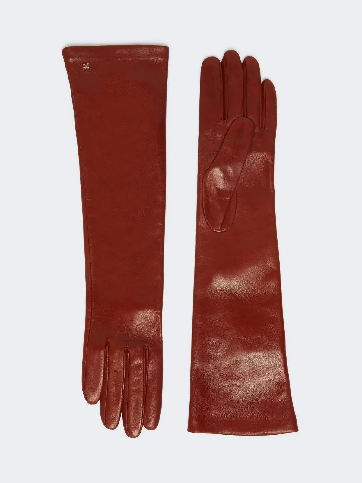 Lange Handschuhe aus Nappaleder - Bronze