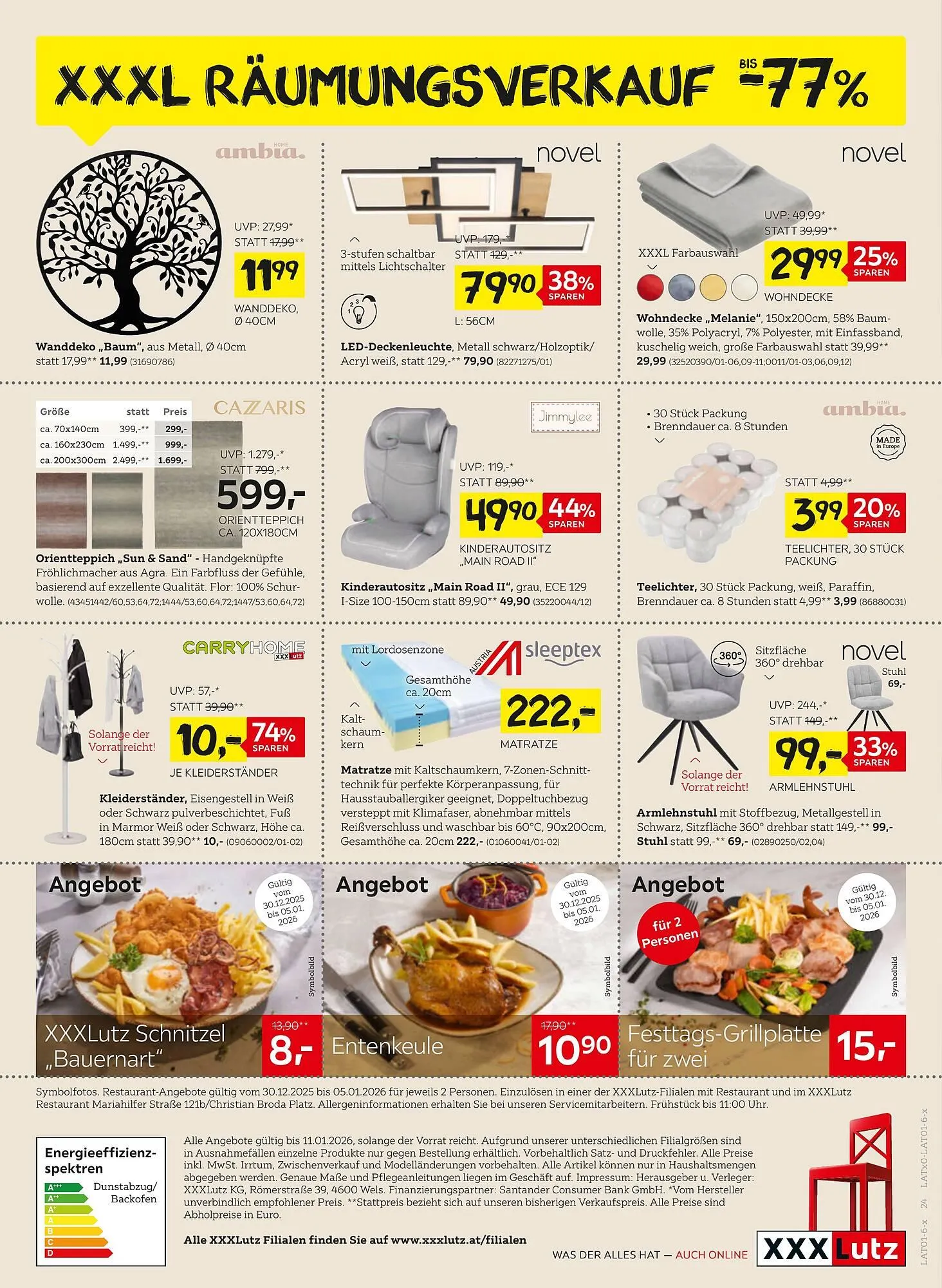 XXXLutz Prospekt von 30. Dezember bis 11. Jänner 2026 - Flugblätt seite  24