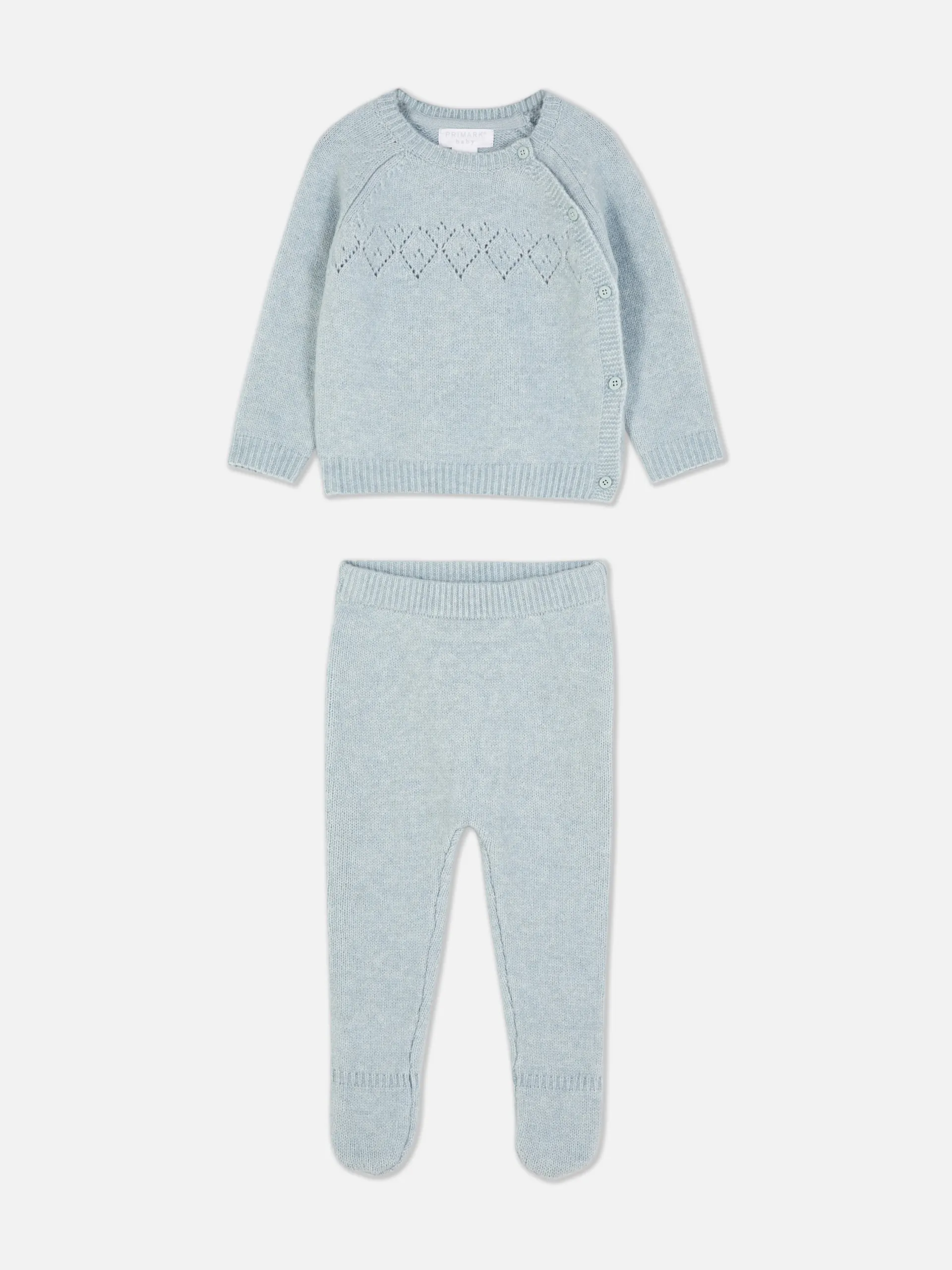 Pointelle-Pullover und Leggings mit Füßlingen im Set