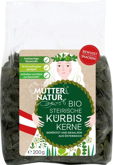 Mutter Natur Kürbiskerne geröstet & gesalzen Bio 200g