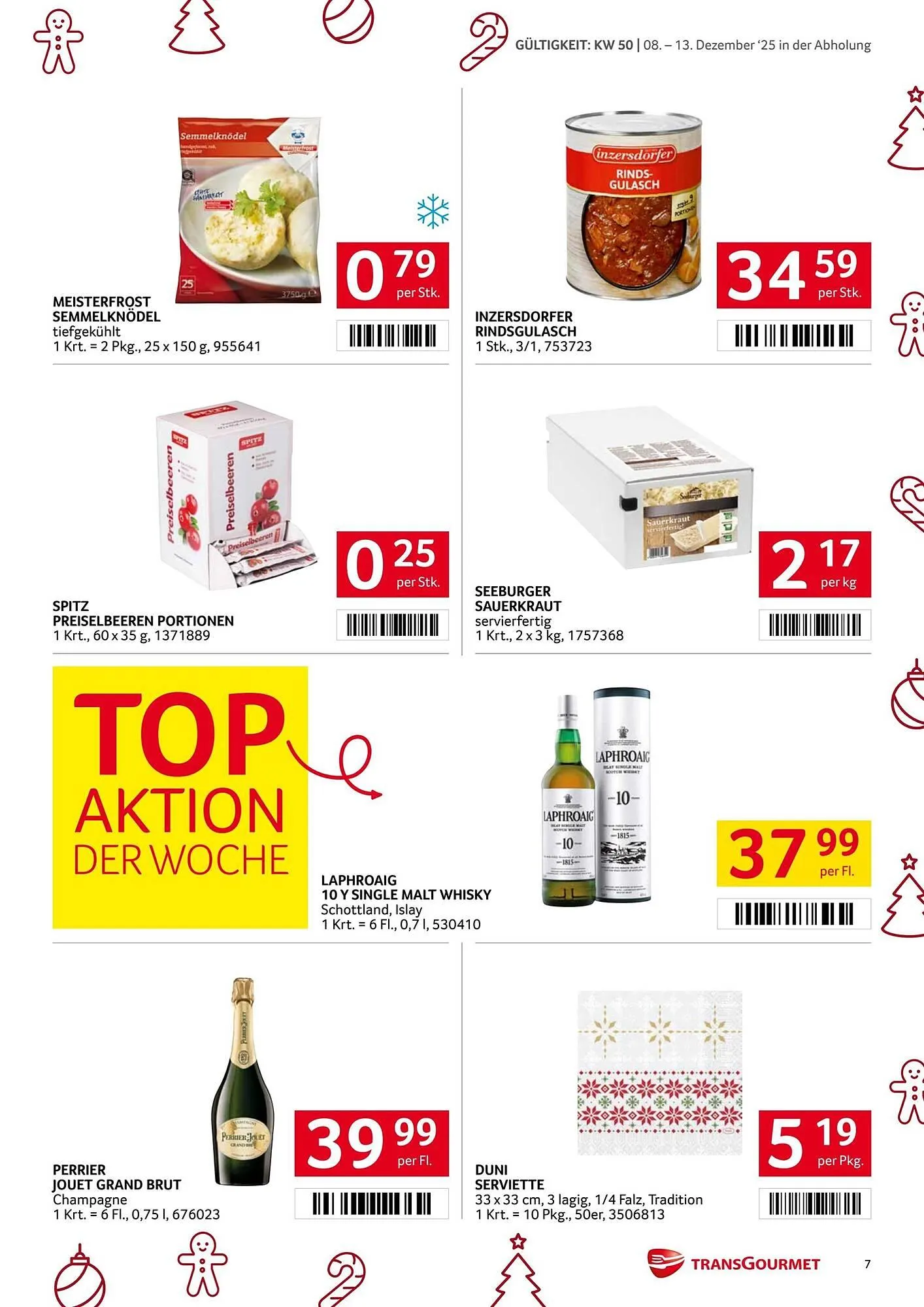 Transgourmet Flugblatt von 8. Dezember bis 14. Dezember 2025 - Flugblätt seite  7