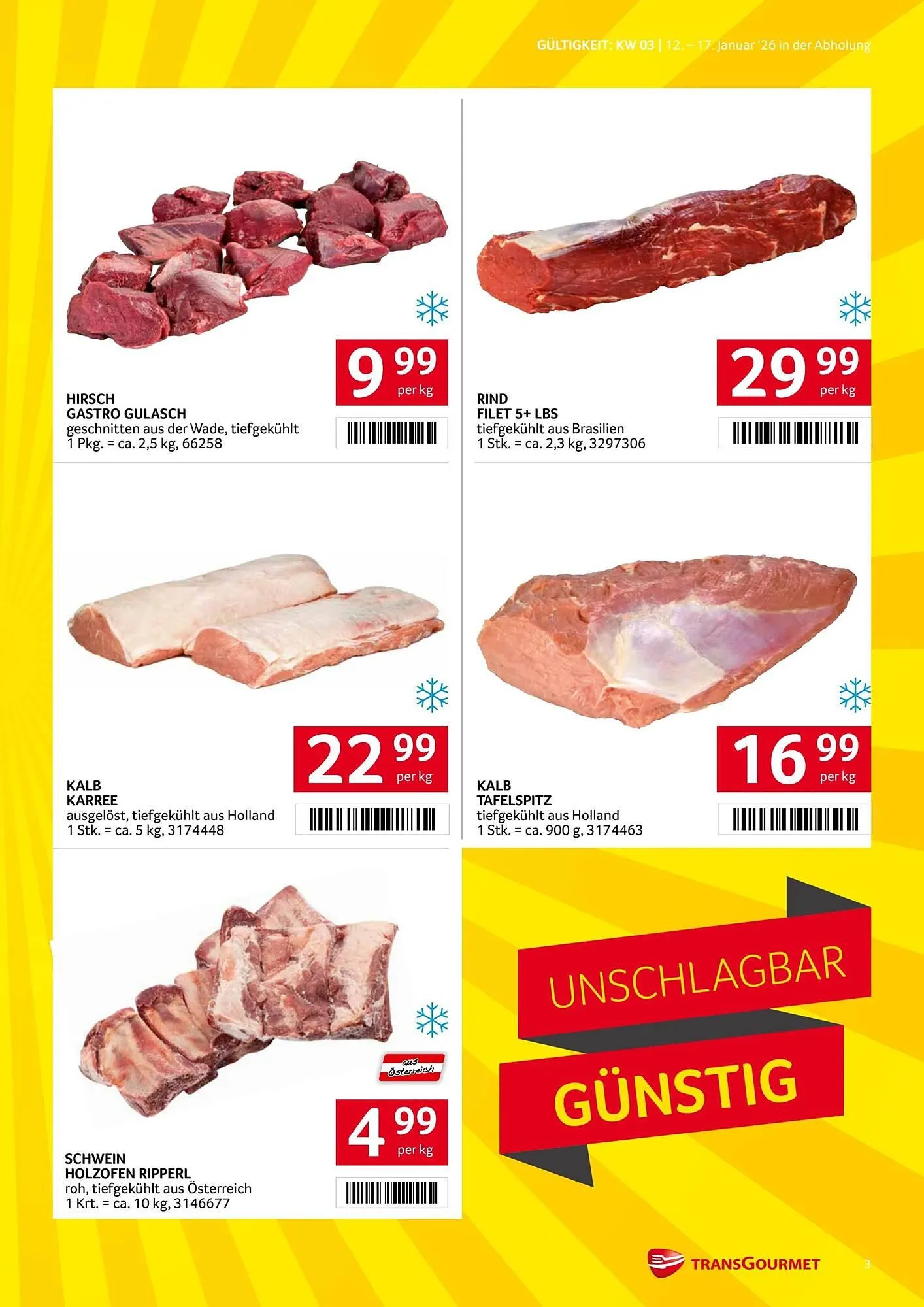 Transgourmet Flugblatt von 12. Jänner bis 17. Jänner 2026 - Flugblätt seite 3