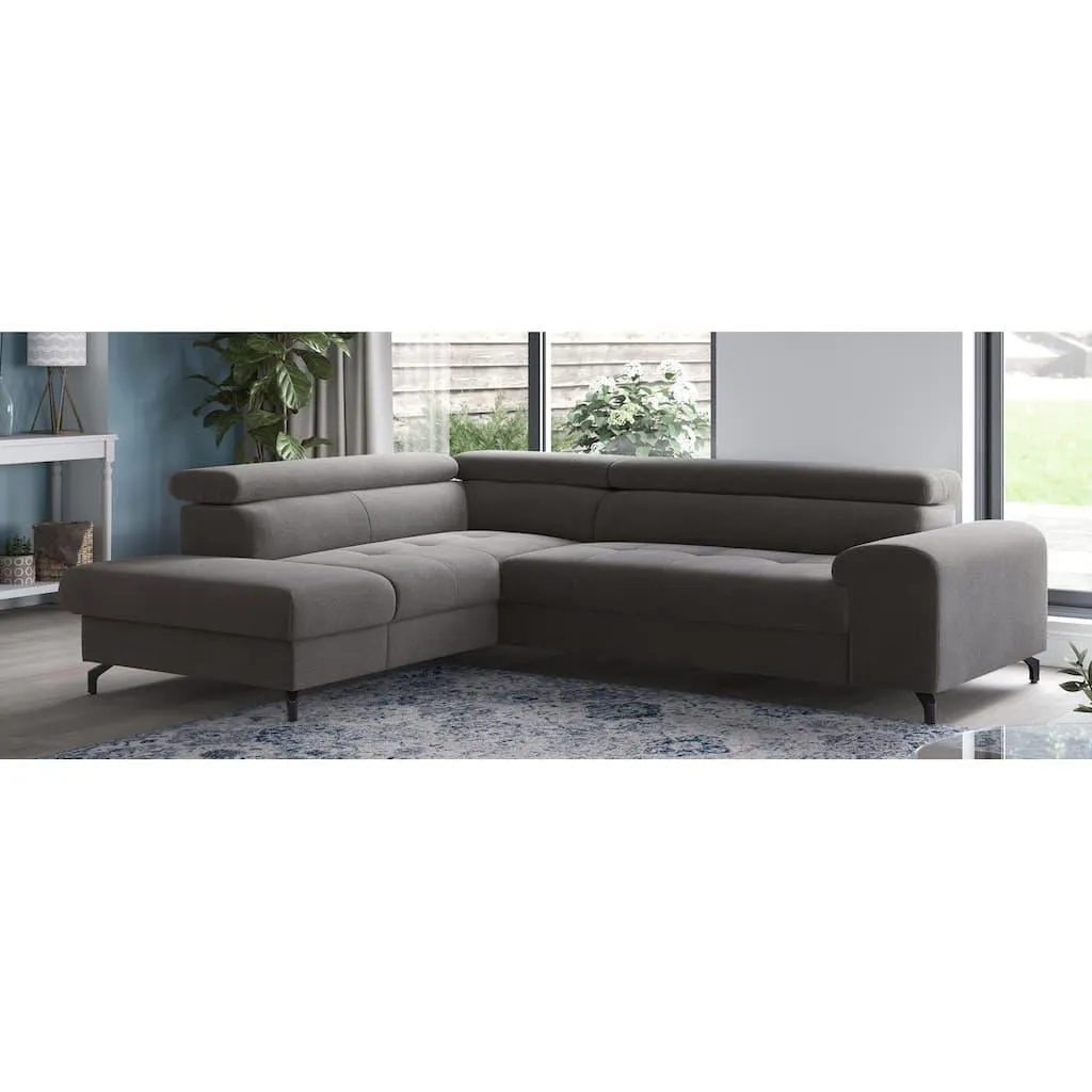 COTTA Ecksofa »Aura L-Form, B: 260 cm« mit Bettfunktion, Bettkasten & Kopfteilverstellung