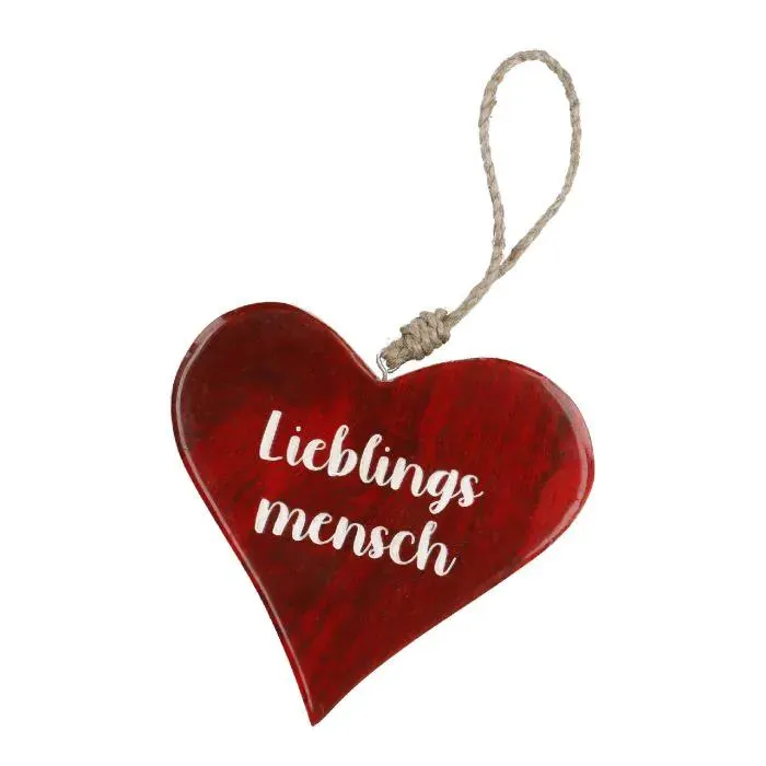 Anhänger Herz, Lieblingsmensch/rot, 14.5 cm