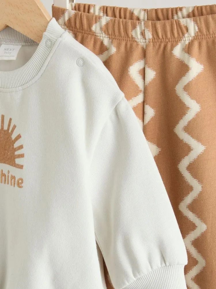 Grey/Rust Sun - Sweat Top and Joggers Baby Set (0mths-2yrs)