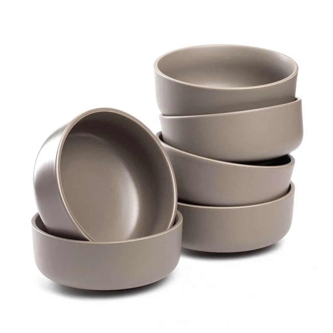 Keramikschale ROMA 16 cm taupe 6er-Set