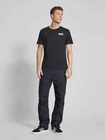 T-Shirt mit Label-Print in black