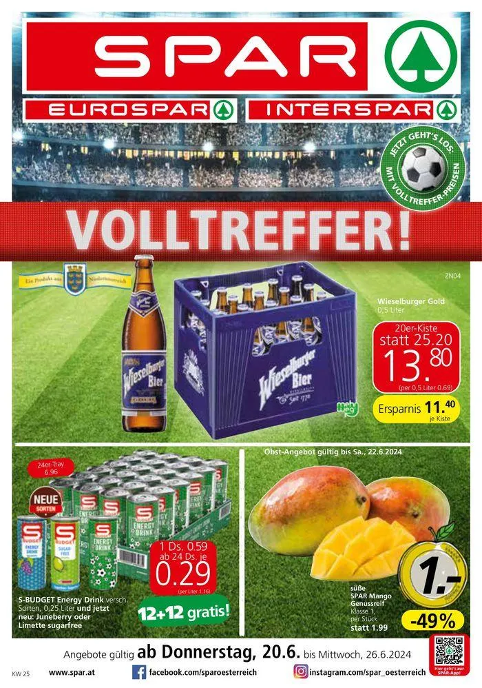 Spar flugblatt von 19. Juni bis 3. Juli 2024 - Flugblätt seite 1