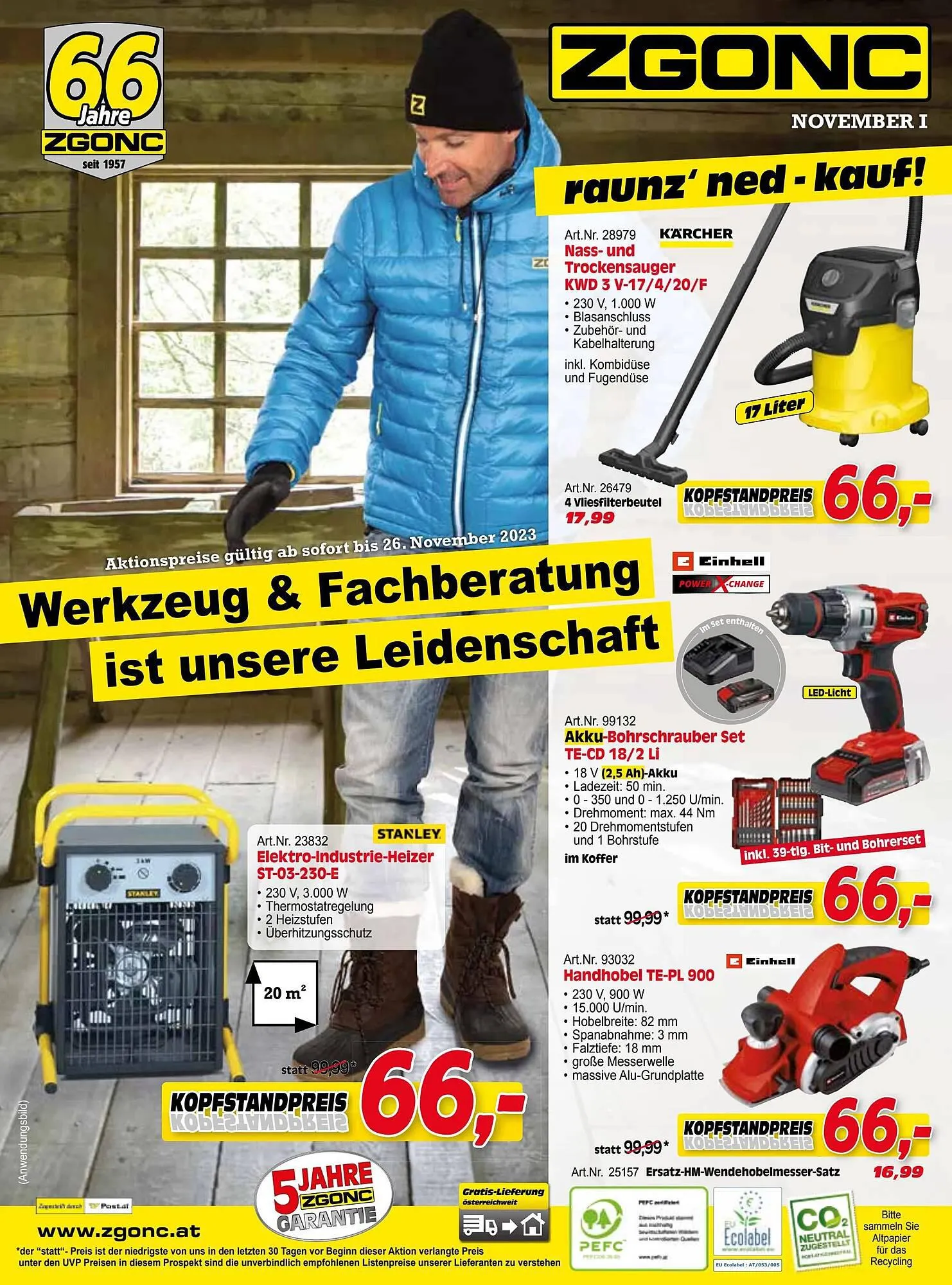 Zgonc Flugblatt von 1. November bis 26. November 2023 - Flugblätt seite  1