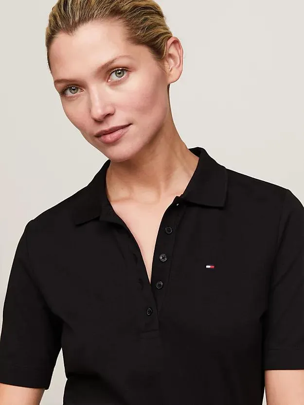 Midi-Polokleid mit Breton-Streifen