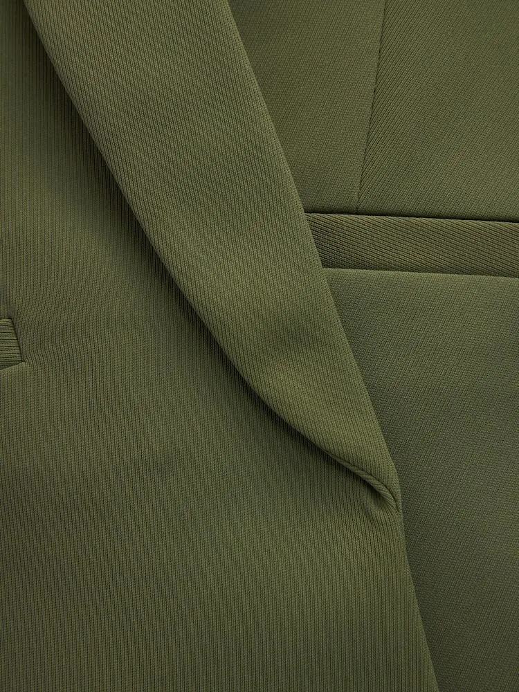 Olivgrün - Entspannter Blazer mit gerafften Ärmeln