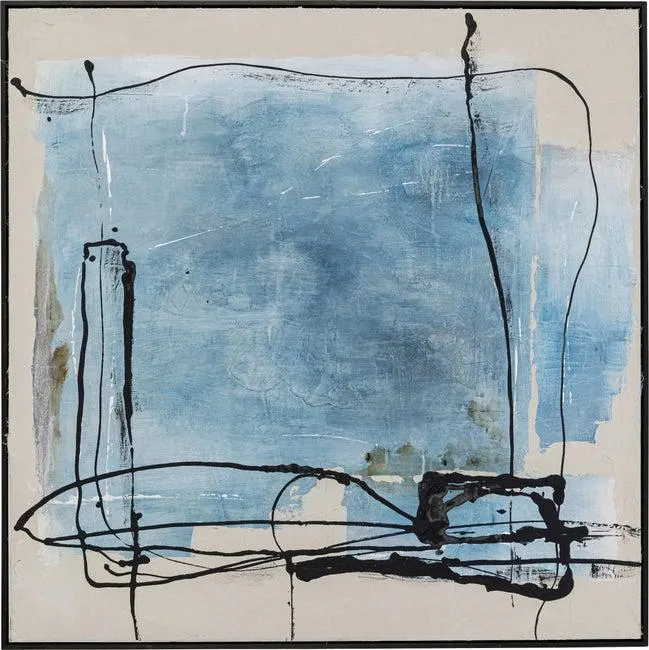 Gerahmtes Bild Dust Blau 100x100cm