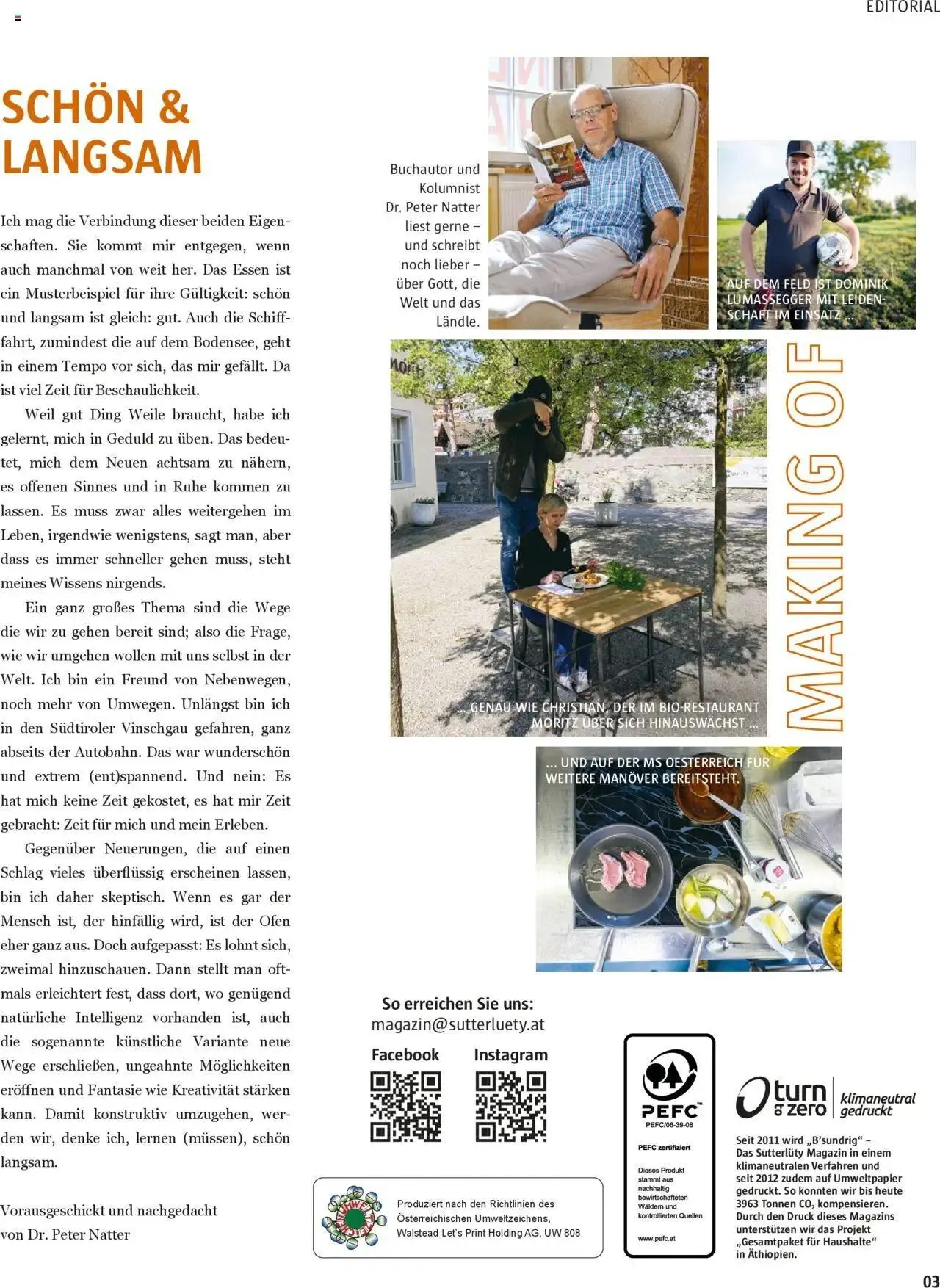 Sutterlüty B’sundrig Magazine von 3. Juli bis 31. Dezember 2024 - Flugblätt seite  70