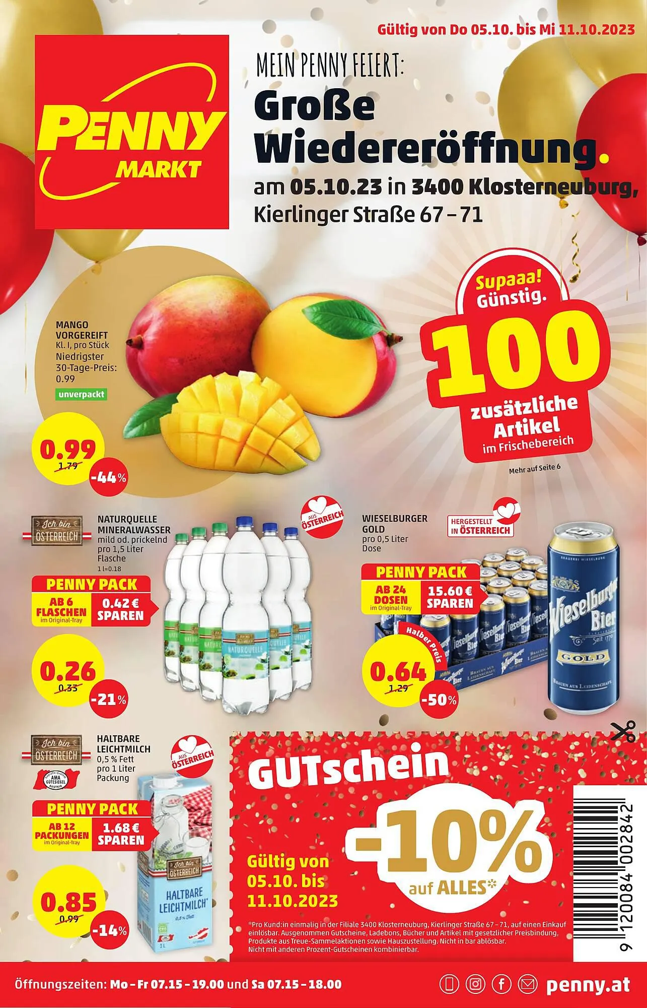 PENNY Flugblatt von 5. Oktober bis 11. Oktober 2023 - Flugblätt seite  1