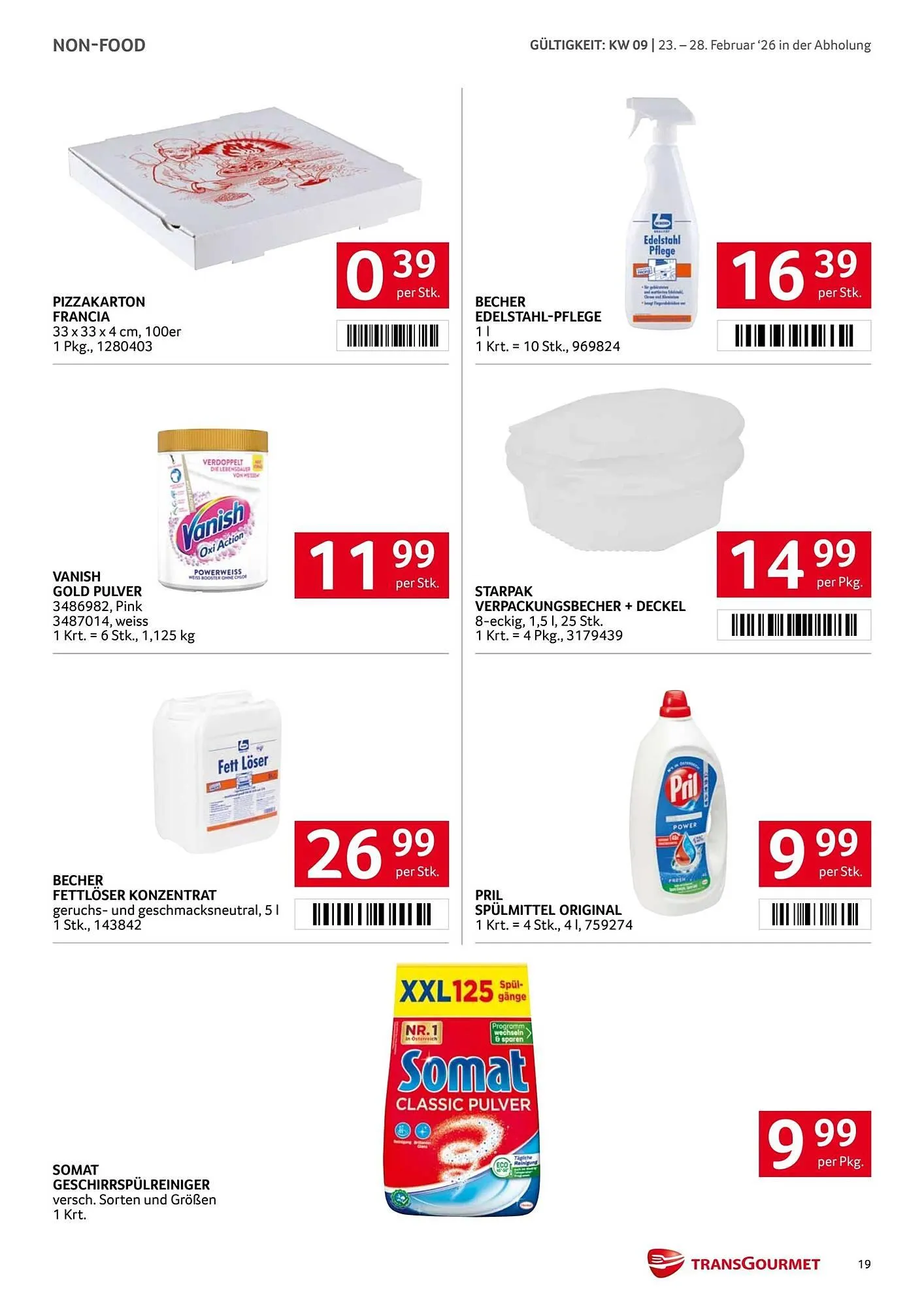 Transgourmet Flugblatt von 23. Februar bis 28. Februar 2026 - Flugblätt seite 19
