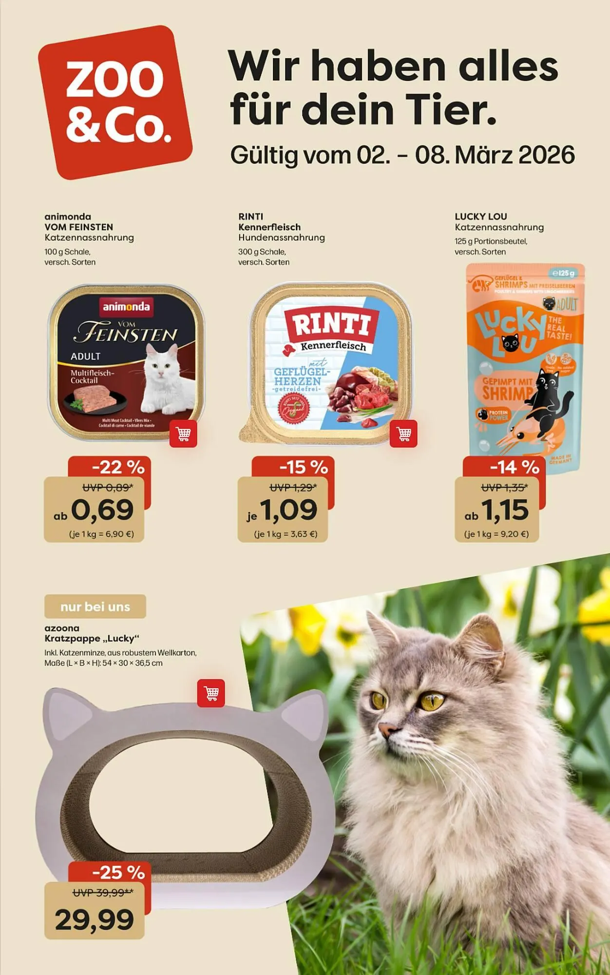 ZOO & Co Flugblatt von 2. März bis 8. März 2026 - Flugblätt seite 1